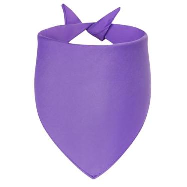 Imagem de Agroon Bandanas em branco para cães roxas pequenas 1 peça, lenço de algodão sólido DIY, lenço de babador reversível triangular durável para filhotes, presente personalizado de aniversário/festa