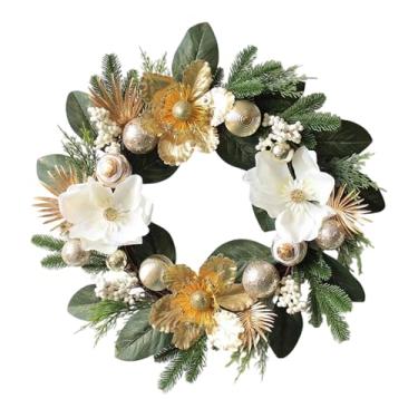 Imagem de MotiveTech Guirlanda de Natal para Porta Da Frente, Enfeite de Decoração de Natal Pendurado, Guirlanda Artificial com Bolas para de Festa de Festival, Style a