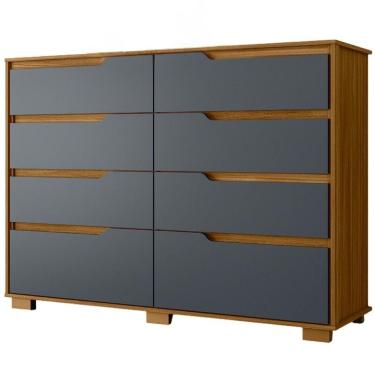 Imagem de Comoda Georgia 8 Gavetas 147 Cm Moval Freijo Cinza Freijo Cinza