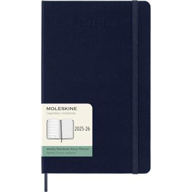 Imagem de Moleskine Classic 18 Month 2025-2026 Weekly Planner, Hard Cover, Large (5" x 8.25"), Sapphire Blue, 208 pages