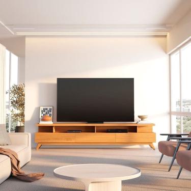 Imagem de Rack para Tv até 75 Polegadas 220cm 100% Mdf Yucca Cabecasa Madeiramadeira Marrom