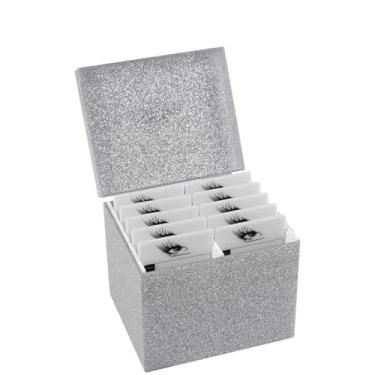 Imagem de Caixa de armazenamento de cílios de acrílico de 10 camadas, ferramenta de extensão de suporte de cílios, organizador de maquiagem, suporte de palete de cola para cílios postiços, exibição fechada com
