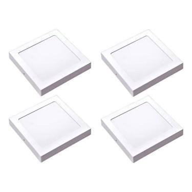 Imagem de Kit 4 Painel Led Sobrepor Quad Luz Neutra 4000K 24W 29Cm