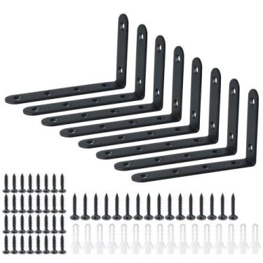 Imagem de Suportes de prateleira flutuantes Alise Black Heavy Duty L Bracket