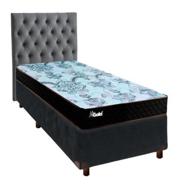 Imagem de Kit Cama Box + Cabeceira + Colchão Solteiro Molas Ensacadas - Life Gold - Paropas