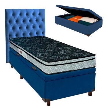 Imagem de Kit Cabeceira + Cama Box Bau  + Colchão Solteiro D28 Conforto Paropas