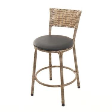 Imagem de Banqueta Baixa Encapada Junco CAPPUCCINO Bar Bistro Americana Cozinha 