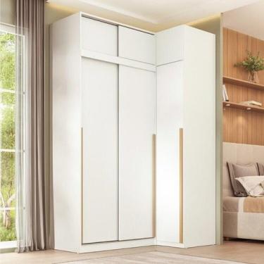 Imagem de Guarda-roupa Modular de Canto 4 Peças 6 Portas com 4 Portas de Correr 