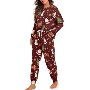 Imagem de Conjunto de pijama TOFRIMADE Drawstring para mulheres plus size Christ