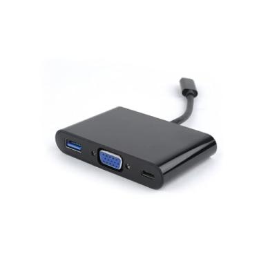 Imagem de SatelliteSale Adaptador USB tipo C para USB 3.0 fêmea/VGA/fornecimento de energia USB-C