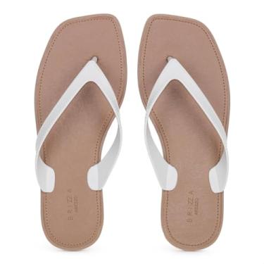 Imagem de Chinelo Brizza Arezzo Tira V Branco e Marrom - Feminino - 37/38 - BRANCO