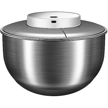 Imagem de Girador De Salada Elétrico Automático, 4.8l Usb Recarregável Alface Spinner Salad Rotator De Aço Inoxidável Lavadora De Alface E Secador Giratório Para Salada Verde, Alface, Frutas