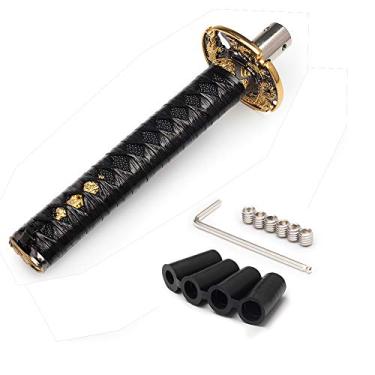 Imagem de WENJTP Htostar Racing Katana Samurai Maçaneta de câmbio Katana Cortex disco universal para carros manuais com adaptadores preto + preto (20 cm)