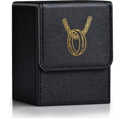 Imagem de Caixa de baralho de cartas ZLCA para MTG com 2 divisórias em couro PU 