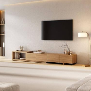 Imagem de Rack para Tv até 75 Polegadas Extensível de 184cm a 244cm Aruá Cabecasa Madeiramadeira Jatoba