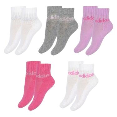 Imagem de Kit 5 Pares De Meias Adidas Linear Infantil