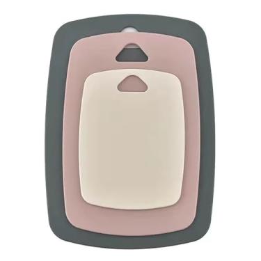 Imagem de MiHerom Conjunto de 3 tábuas de corte para cozinha, conjunto de 3 tábuas de cortar de plástico, pode ser lavado na lava-louças, livre de BPA