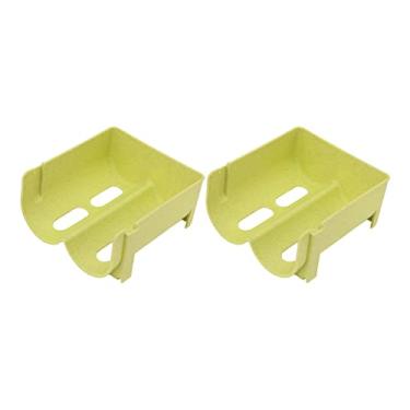 Imagem de Suporte de garrafa de água de plástico empilhável para armário de vinho com design oco para geladeira, bancada, cozinha, bar, verde, 2 peças