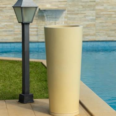 Imagem de Vaso Coluna Classic Ibiza polida 2 para plantar ideal para plantas decorativas naturais e artificiais área interna e externa. (Bege polido)