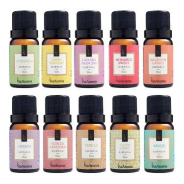 Imagem de Kit 10 Essência Via Aroma 10ml Para Difusor Elétrico Gardênia Lavanda 