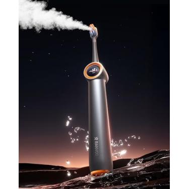 Imagem de RANVOO AirJet [Max Jet Clean] [Vibrating & Flossing 2 em 1] Escova de dentes elétrica Bubble Sonic, remoção de placa, branca para proteger os dentes da gengiva limpa, presente recarregável com 2