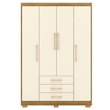 Imagem de Guarda Roupa Solteiro 120 Cm 4 Portas 10088 Nature Champanhe Vlr Nature Champanhe