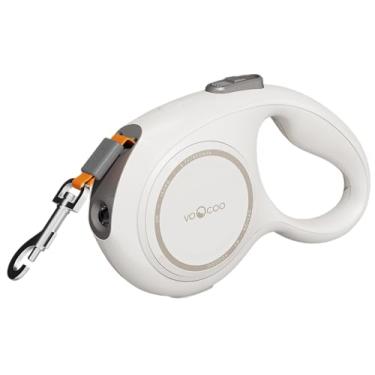 Imagem de VOOCOO Go! Coleira retrátil de 3 metros com luz LED, força de alto desempenho sem emaranhamento com alça antiderrapante, coleira resistente para cães grandes, interruptor de bloqueio de um botão