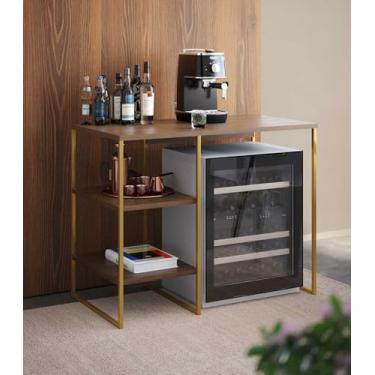 Imagem de Aparador Adega Bourbon Dourado Com Carvalho 95 Cm