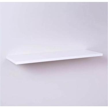 Imagem de Prateleira de Parede, Kit Prateleira Branca com Suporte Flutuante Mdf Organizadora Decoração Cozinha Quarto Banheiro(60X10cm)(4 Prateleiras)