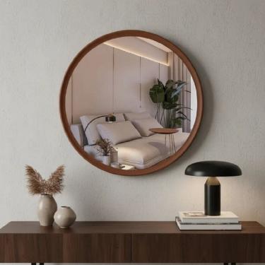 Imagem de Espelheira Redondo 60cm Moldura Alumínio Basic Cobre