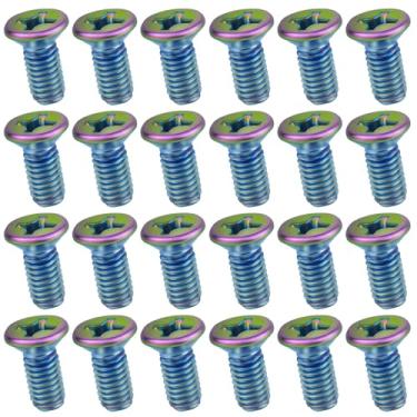 Imagem de Pacote com 24 parafusos de rotor de disco de freio de carro atualizados 93600-06014-0H, revestimento aprimorado para durabilidade, peças de reposição adequadas para Hon-d* Acu-r* Hyun-da*, parafuso de