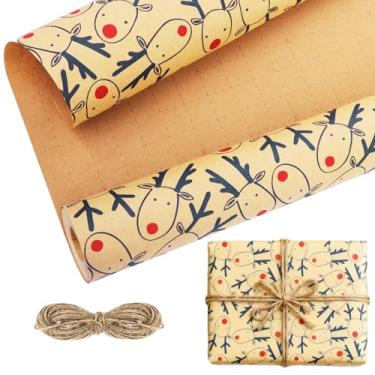 Imagem de CAKKVDE Papel de embrulho de Natal – Embrulho de presente ecológico para feriados, aniversários e ocasiões especiais (branco)