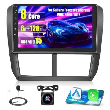Imagem de Inefala [6G + 128G] Rádio automotivo para Subaru Forester Impreza WRX 2008-2012 com carplay sem fio Android Auto, tela sensível ao toque HD de 9 polegadas com WiFi GPS Bluetooth5.0 FM/RDS 32EQ SWC