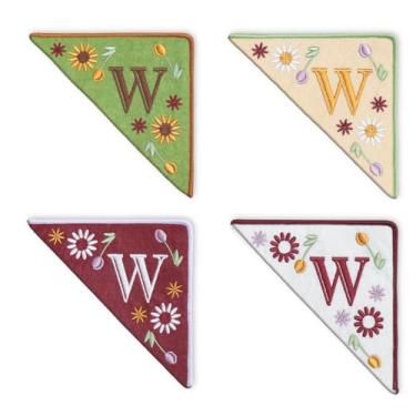 Imagem de TenDawn Marca de canto bordada personalizada, pacote com 4, canto de marcador de página de feltro inicial, presente para amantes de livros