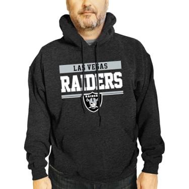 Imagem de Moletom com capuz NFL de manga comprida carvão, vestuário adulto Gameday, moletons unissex para homens e mulheres (Las Vegas Raiders - preto, adulto pequeno)