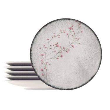 Imagem de Kit Prato Raso Tramontina Floralis Em Porcelana Decorada 25 Cm 6 Peças Tramontina