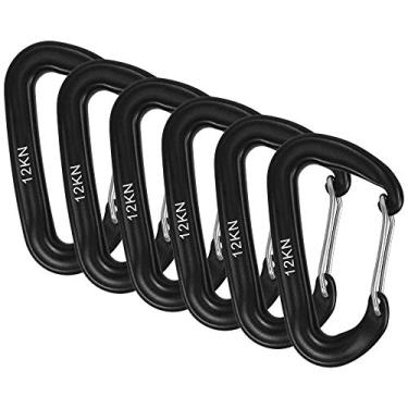 Imagem de 6 PCS 12KN Carabiner Clips Heavy Duty para Rede de Dormir Camping Hiking Backpacking Liga Premium com Clip Flexível Adequado Uso Auxiliar em Casa Barco Toldo