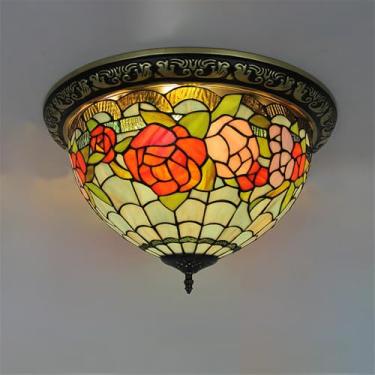 Imagem de Luminária de teto LED contemporânea de luxo para quarto, estilo retrô americano, criativa, para sala de estar, restaurante, escritório, casa de campo, hotel, corredor, café, bar, com vidro c