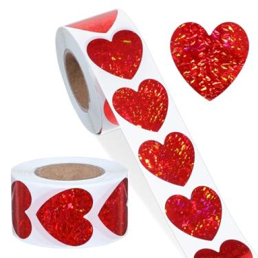 Imagem de Guduling 1000pcs 1in Heart Sticker, Glitter Heart Stickers for Kids, Red Valentines Heart Stickers, Self-Adhesive Love Decorative Sticker Labels for Classroom, Anniversary, Card, Envelope Decoration