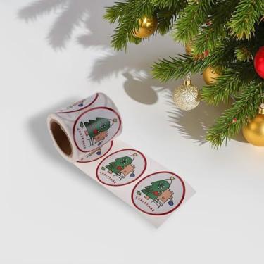 Imagem de Generic 1Pcs Christmas Stickers for Ceramic Glass Metal Paper Plastic Peel and Stick Cartoon Christmas Trees 120 Stickers Coated Paper Red White Green