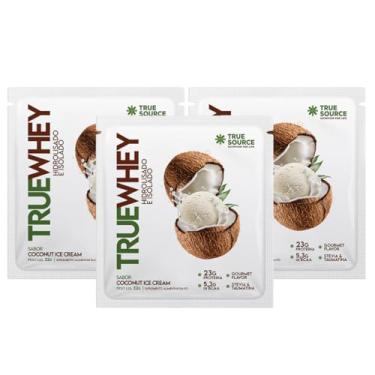 Imagem de 3x Sachê True Whey Proteína Coconut Ice Cream True Source 32g