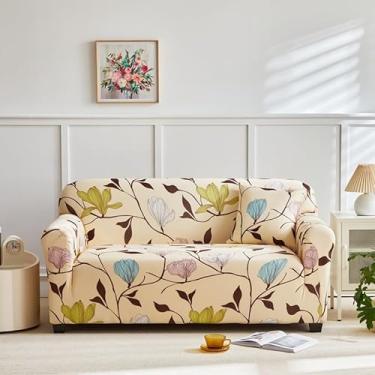 Imagem de Keepatin Capa de sofá elástica para o dia de Natal, capa de sofá em forma de L, cadeira reclinável, cadeira reclinável, assento 1/2/3/4 (Monica, 4 lugares (tamanho 233 a 299 cm)