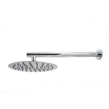 Imagem de Ducha Chuveiro Redondo Solar Ou A Gás Inox Cromado Com Braço 20x20cm