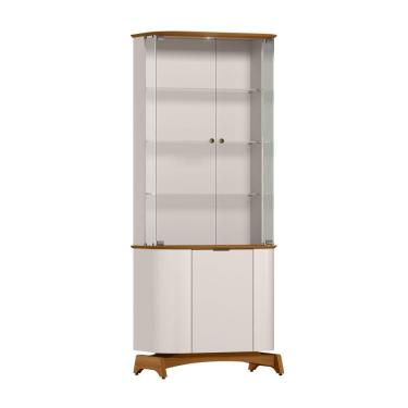 Imagem de Cristaleira Para Sala De Jantar Com Portas Em Vidro Serena Off White/ypê - New Ceval