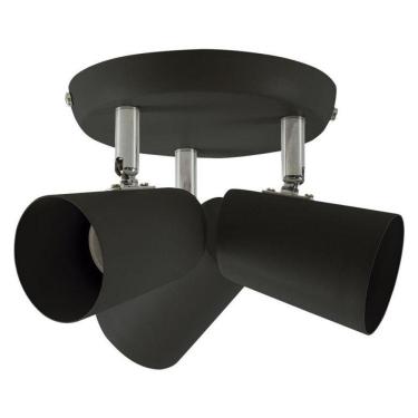 Imagem de Spot De Sobrepor New Short Triplo Direcionável 3xmr16 Preto Llum