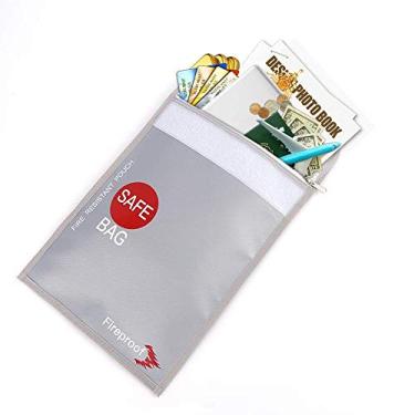 Imagem de Bolsa de documentos à prova de fogo 38 cm x 28 cm segura para dinheiro - bolsa de documentos à prova de fogo - bolsa resistente ao fogo revestida de silicone - armazenamento seguro para dinheiro ou