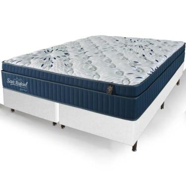 Imagem de Cama Box Queen Size Branca Colchão San Rafael Molas Ensacadas Euro Pil