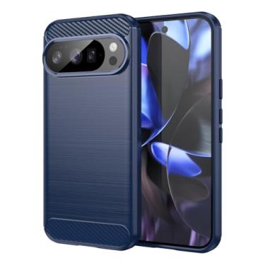 Imagem de Vavies Capa para Pixel 10/Pixel10 Pro de fibra de carbono, capa fina e macia de TPU com absorção de choque, à prova de choque, capa para celular para Google Pixel 10 Pro, azul marinho