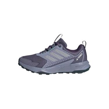 Imagem de adidas Tênis feminino Terrex Tracefinder Trail Running, Violeta pré-amada/cinza glória/azul-petróleo pré-amado, 41
