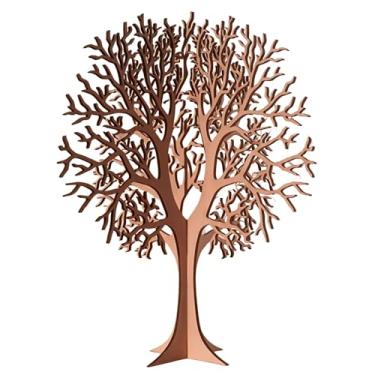 Imagem de Árvore de madeira artesanato 3D árvore da vida sinal ornamento de madeira natural árvore de mesa artificial árvore de mesa plantas falsas ornamentos de madeira decoração de quarto casa de férias festa